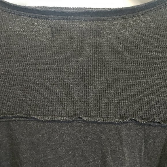 MENS ROGUE FASHION/GOTH GRAY HENLEY LONG SLEEVE SHIRT W/CUFF BUTTONS SIZE LARGE - Picture 9 of 11
